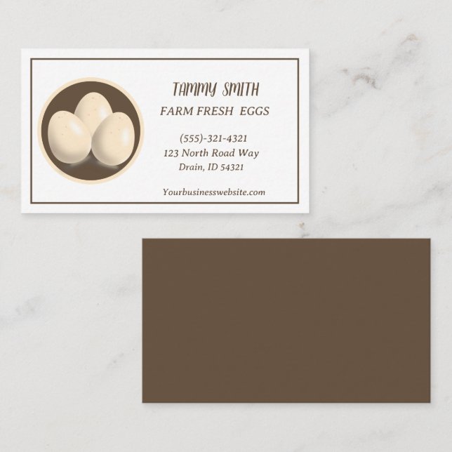 Farm Fresh Eggs For Sale  Business Card (Front/Back)