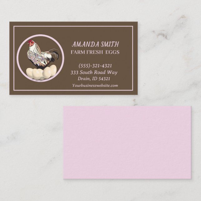 Farm Fresh Eggs For Sale  Business Card (Front/Back)