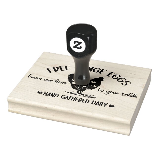 Farm Fresh Eggs Free Range Egg Carton Stamp (Stamp)
