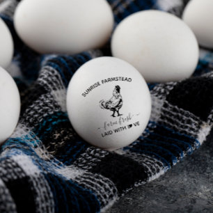 Farm Fresh Eggs    Funny Monogram Egg Stamp