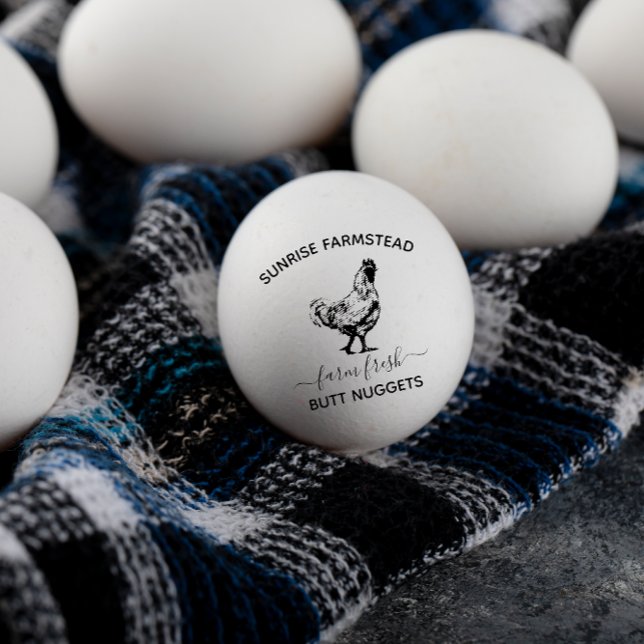 Farm Fresh Eggs |  Funny Monogram Egg Stamp (Creator Uploaded)