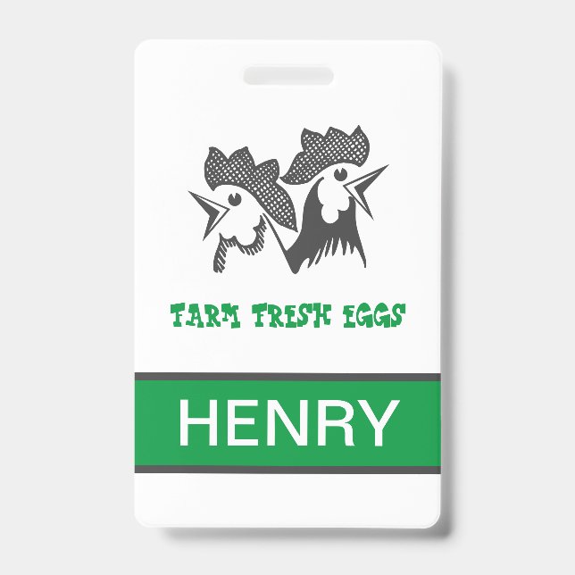 Farm Fresh Eggs ID Badge (Front)