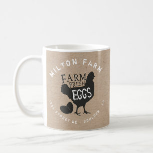 Farm fresh eggs kraft monogram coffee mug
