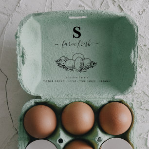 Farm Fresh Eggs Monogram Egg Carton Stamp