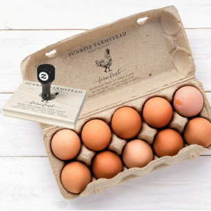 Farm Fresh Eggs Monogram Egg Carton Stamp