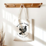 Farm Fresh Eggs Monogram Tote Bag<br><div class="desc">Rustic script "farm fresh eggs" with all information in a distressed vintage font paired with a decorative chicken with eggs illustration. Pair this item with more matching items in our store.</div>