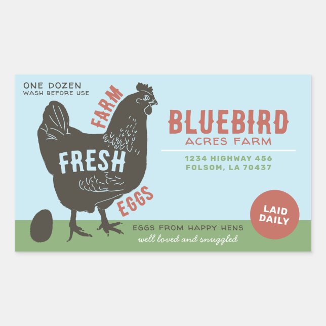 Farm Fresh Eggs Rectangular Sticker (Front)