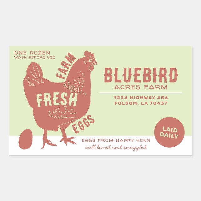Farm Fresh Eggs Rectangular Sticker (Front)