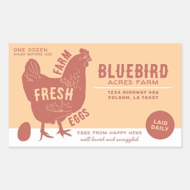 Farm Fresh Eggs Rectangular Sticker (Front)