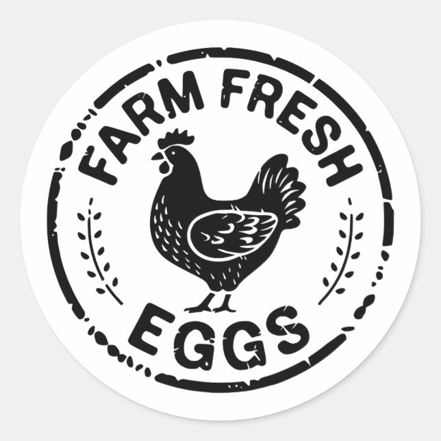 Farm Fresh Eggs Rustic Chicken Sticker (Front)