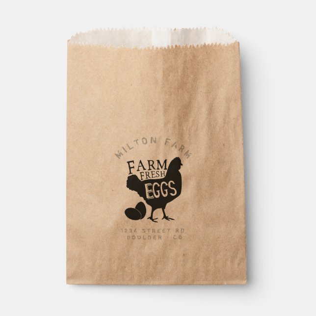 farm fresh eggs rustic favour bags (Front)