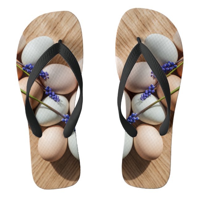 Farm Fresh Eggs Shells Custom Created Jandals (Footbed)