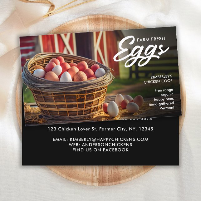 Farm Fresh Eggs Simple Chicken Egg Market Business Card (Creator Uploaded)