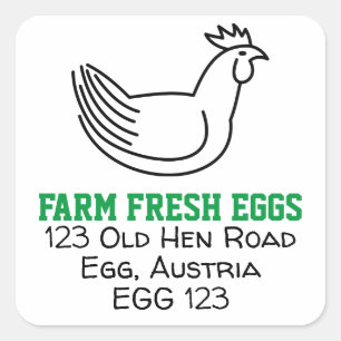 Farm Fresh Eggs Square Sticker