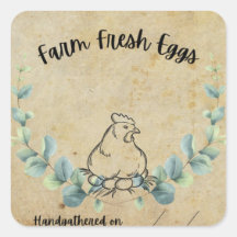 Farm Fresh Eggs square sticker
