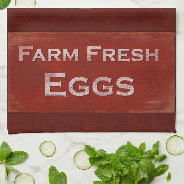 Farm Fresh Eggs Tea Towel (Folded)