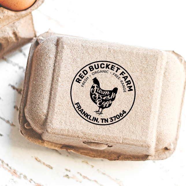 Farm Fresh Eggs Typography Chicken Self-inking Stamp (Creator Uploaded)