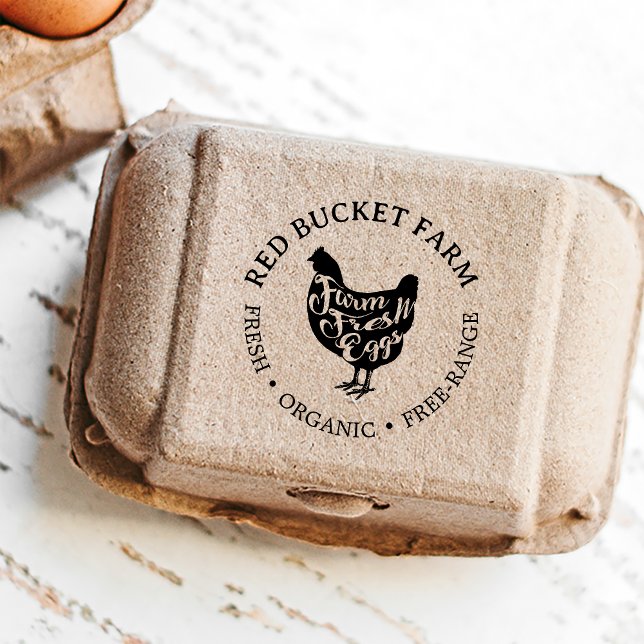 Farm Fresh Eggs Typography Chicken Self-inking Stamp (Creator Uploaded)