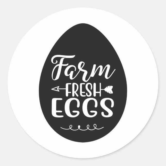 Farm fresh eggs word art  Farmers Classic Round Sticker (Front)