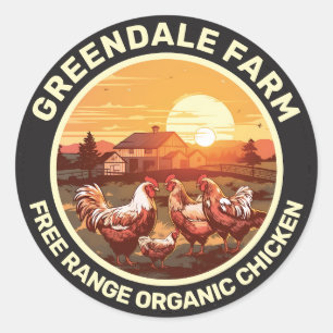 Farm Fresh Free Range Chicken  Classic Round Sticker