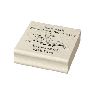 Farm Fresh Goats Milk - Handcrafted with Love Rubb Rubber Stamp