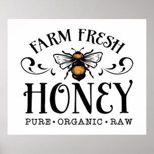 Farm fresh honey vendors poster