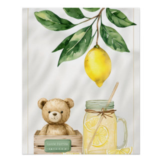 Farm Fresh Lemon Baby Shower Wall Art