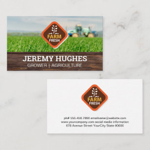 Farm Fresh Logo Farmland Tractor Business Card