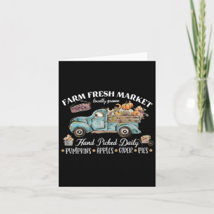 Farm Fresh Market Pumpkins Apples Thanksgiving Aut Card