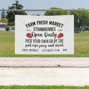 Farm fresh market strawberries vendors banner