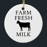 Farm Fresh Milk, Cow Ceramic Tree Decoration<br><div class="desc">Farm Fresh Milk,  Cow</div>