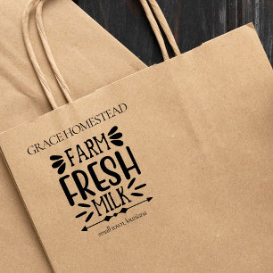 Farm Fresh Milk Farmers Market Add Name Rubber Stamp