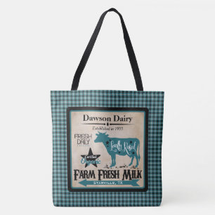Farm Fresh Milk Personalised Tote Bag
