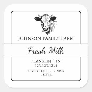 Farm Fresh Milk Square Label