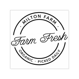 Farm Fresh Monogram Self Inking Rubber Stamp