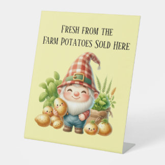 Farm fresh potato customizable pedestal sign