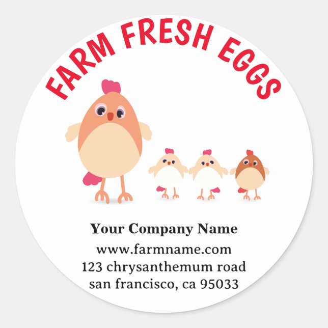Farm Fresh Poultry Eggs Custom Sticker (Front)