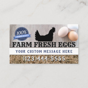 Farm Fresh Premium Quality Chicken Eggs Modern Business Card
