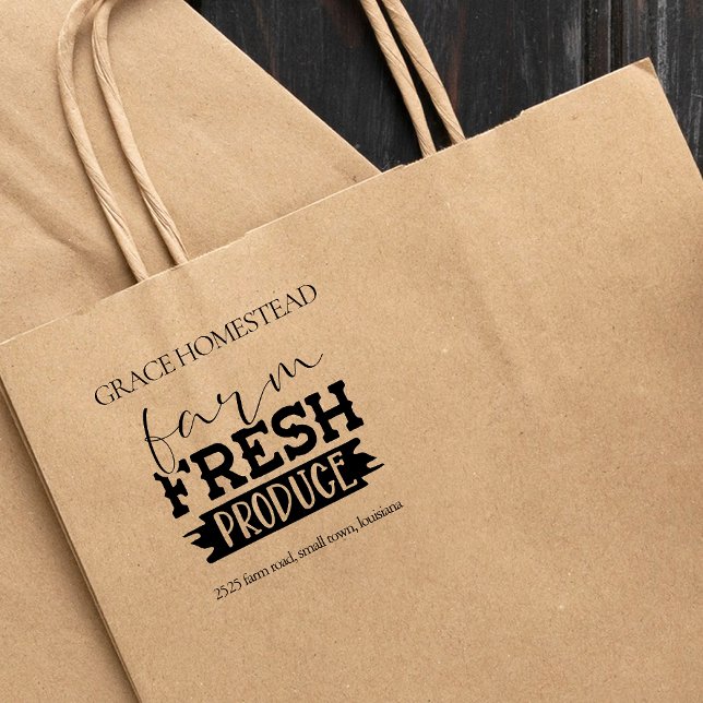 Farm Fresh Produce Farmers Market Add Name Rubber Stamp (Creator Uploaded)