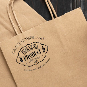 Farm Fresh Produce Farmers Market Add Name Rubber Stamp