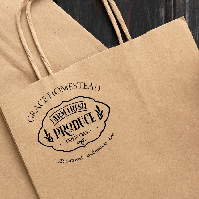 Farm Fresh Produce Farmers Market Add Name Rubber Stamp (Creator Uploaded)