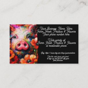 Farm Fresh Produce & Flowers Shop Sales Etsy Business Card