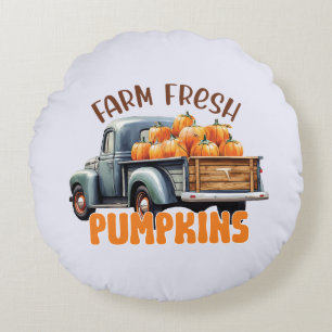 Farm Fresh Pumpkin Round Cushion