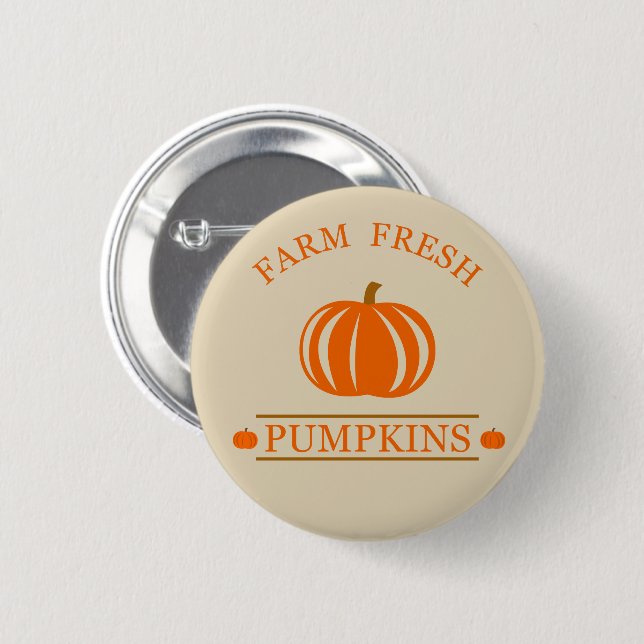 Farm fresh pumpkins 6 cm round badge (Front & Back)