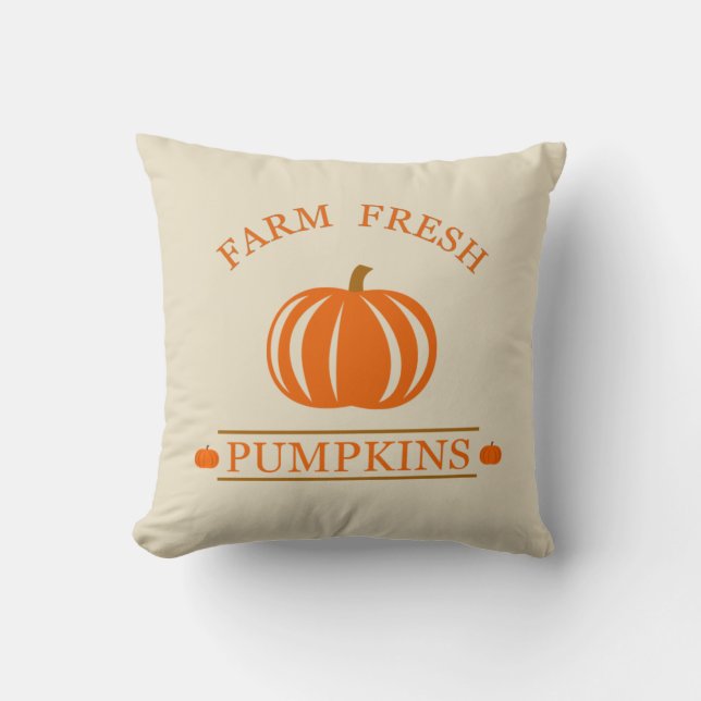 Farm fresh pumpkins fall autumn cushion (Front)