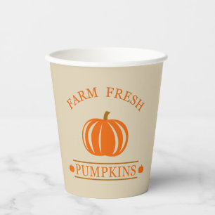 Farm fresh pumpkins fall autumn paper cups