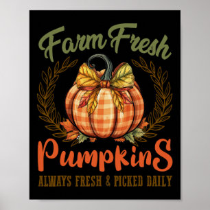 Farm Fresh Pumpkins Fun Autumn Halloween Thanksgiv Poster