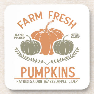 Farm Fresh Pumpkins   Hand Picked Coaster