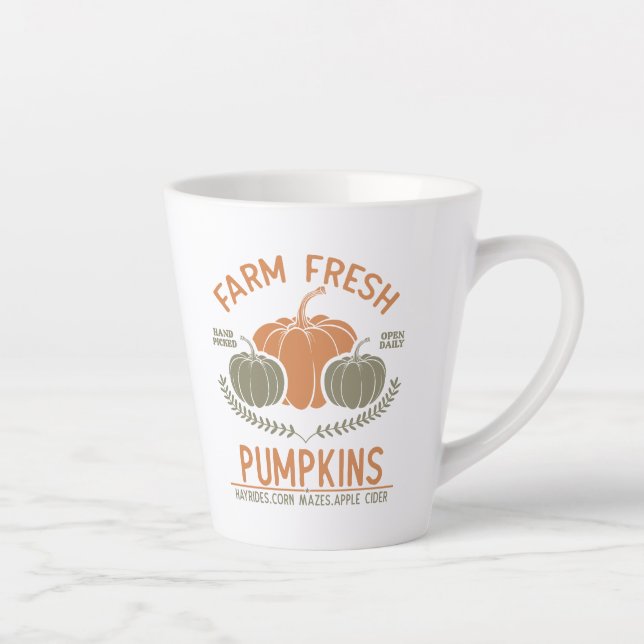 Farm Fresh Pumpkins | Hand Picked Latte Mug (Right)
