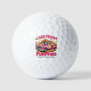 Farm Fresh Pumpkins – Pink Truck Autumn Harvest Golf Balls